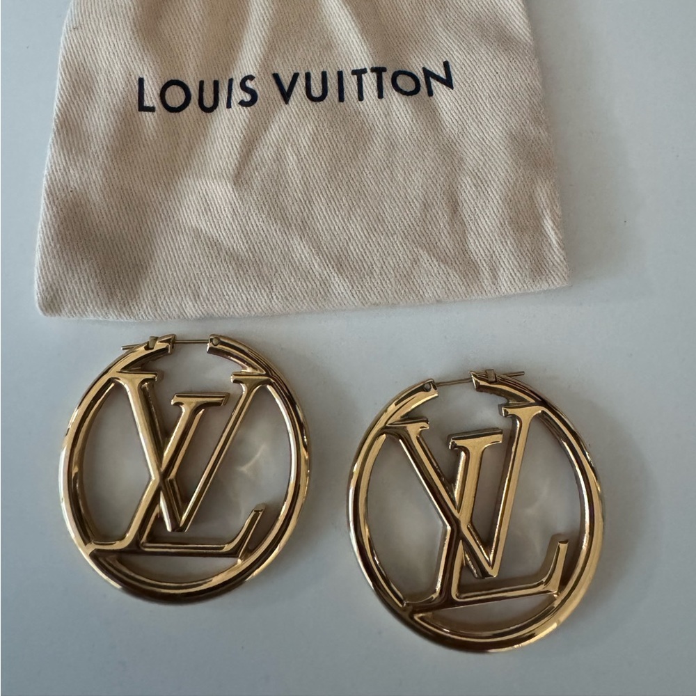 Authentic Louis Vuitton Large Hoop Earrings